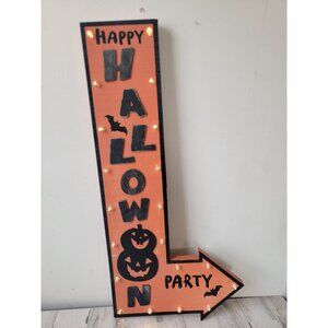 Happy Halloween lighted sign‎ pointing arrow unique hanging home decor